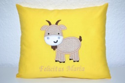 Capricorn Pillow, Goat Name Pillow Goat, Baptism Capricorn, Birth - thumbnail 1