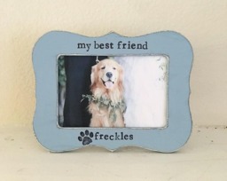 Personalized Dog Picture Frame Hand Stamped Pet Memorial Gift - thumbnail 1