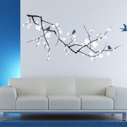 Tree Wall Decal Cherry Blossom Branch - 3 Colors Sticker Art Custom Home Decor - thumbnail 3