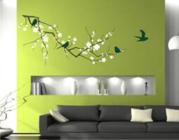 Tree Wall Decal Cherry Blossom Branch - 3 Colors Sticker Art Custom Home Decor - thumbnail 1