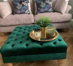 Prisim Large Square Deep Cushioned Handmade Chesterfield Footstool Coffee Table