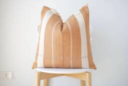 Brown Neutral Tribal Hemp Hand Woven Natural Dye Color Lumbar Pillow Cover - thumbnail 1