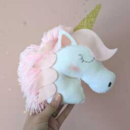 Felt Unicorn Wall Hanging, Unicorn Decor For Girls Room, Felt Unicorn, Head, Theme Bedroom - thumbnail 2