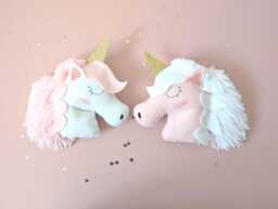 Felt Unicorn Wall Hanging, Unicorn Decor For Girls Room, Felt Unicorn, Head, Theme Bedroom - thumbnail 1