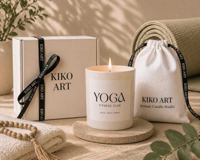 Yoga Candle Gift - Personalised Lover Relaxation Meditation Wellness Custom Name - image 1