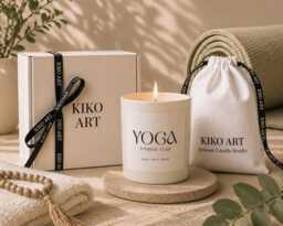 Yoga Candle Gift - Personalised Lover Relaxation Meditation Wellness Custom Name - thumbnail 1