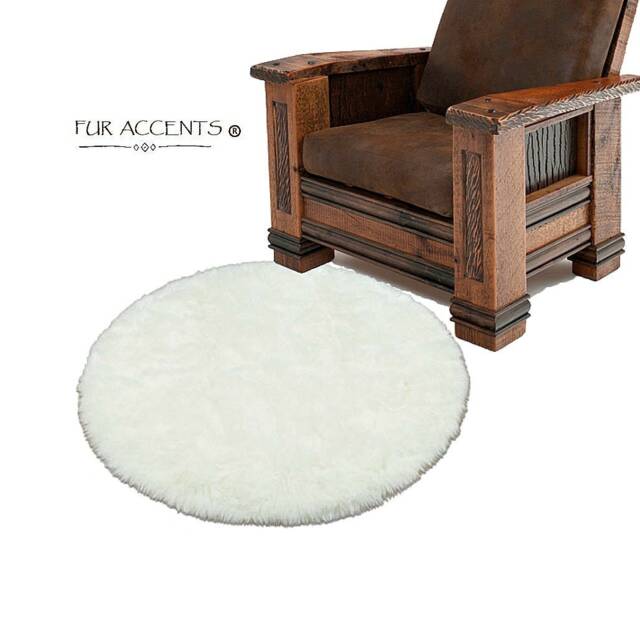 Plush Faux Sheepskin Round Rug - Shaggy Throw Carpet, Usa Made - image 1
