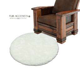 Plush Faux Sheepskin Round Rug - Shaggy Throw Carpet, Usa Made - thumbnail 1