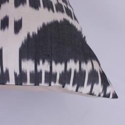Ikat Silk Velvet Pillow 16x24 - Handmade Boho Cushion Cover Turkish Home Decor Accent - thumbnail 3