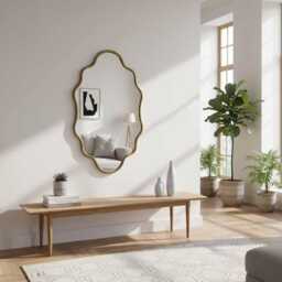 Wavy Bathroom Mirrors - Flower Vanity Oval Wall Mirror - thumbnail 3
