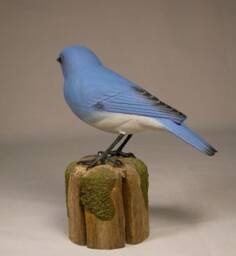 Mountain Bluebird Male Wooden Carved Bird - thumbnail 3