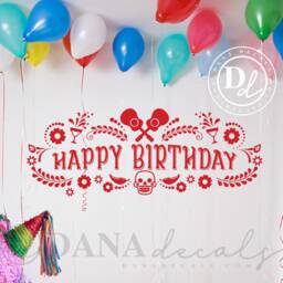 Feliz Cumplea??os Vinyl Wall Decal - Mexican Fiesta Birthday Party Decor - thumbnail 2