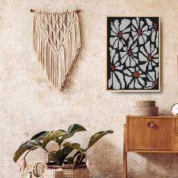 Handmade Tufted Wall Art With Wooden Frame Decor Daisy - thumbnail 4