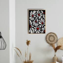 Handmade Tufted Wall Art With Wooden Frame Decor Daisy - thumbnail 2