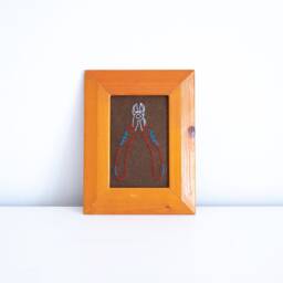 Funny Embroidery Art in Re-Used Frame, Pliers, Recycled Weird Work, Funny Gift, Wall Art, Hardware, Shed - thumbnail 1