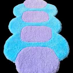 Handmade Pastel Rug, Bath Mat Colorful, Rug For Hallway & Bathroom, Gift Christmas, Irregular Shape Dopamine Decor Bed Template - thumbnail 4