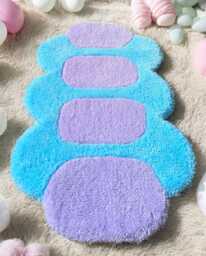 Handmade Pastel Rug, Bath Mat Colorful, Rug For Hallway & Bathroom, Gift Christmas, Irregular Shape Dopamine Decor Bed Template - thumbnail 1
