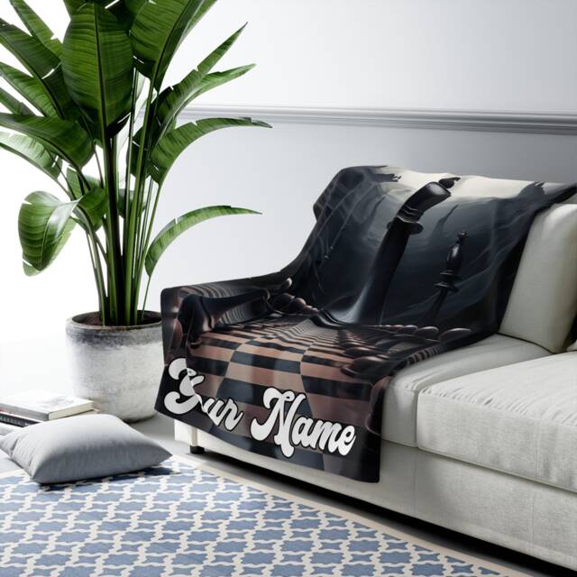 Chess Blanket, Chess Custom Name Blanket, Throw Fleece Cozy Adult Blanket - image 1