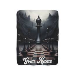 Chess Blanket, Chess Custom Name Blanket, Throw Fleece Cozy Adult Blanket - thumbnail 2