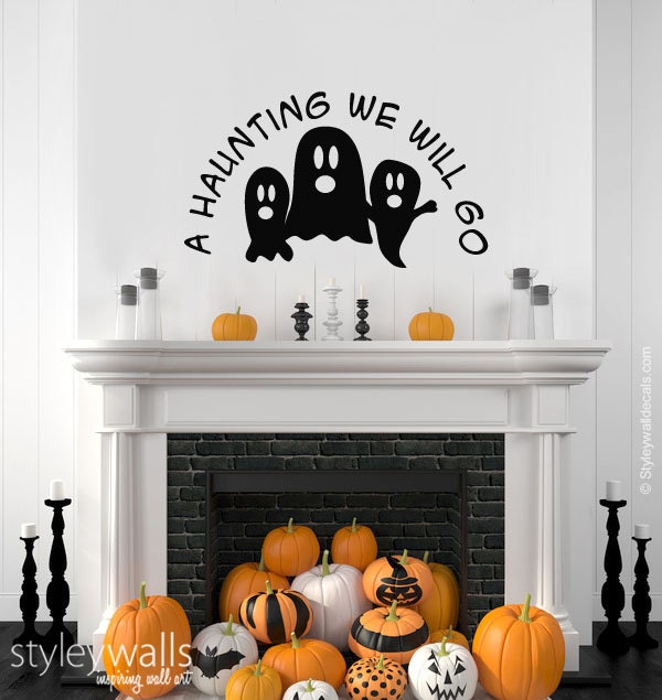 Halloween Wall Decal, Ghosts Sticker, A Haunting We Will Go Decal For Office Home Decor - image 1