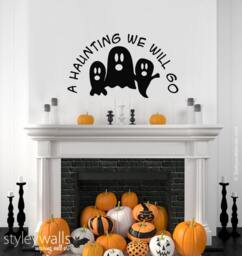 Halloween Wall Decal, Ghosts Sticker, A Haunting We Will Go Decal For Office Home Decor - thumbnail 1