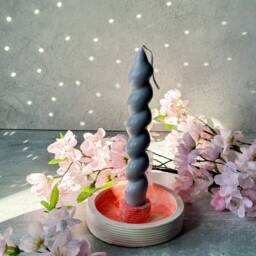 Handmade Round Candlestick Holder Twist Taper Candle Decor - thumbnail 4