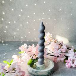 Handmade Round Candlestick Holder Twist Taper Candle Decor - thumbnail 3