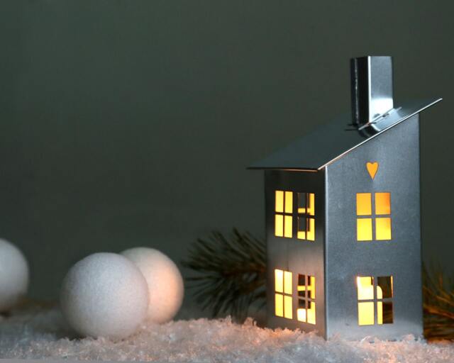 Lantern - Tin House Candle Holder Unique Nordic Decor For Modern Home Housewarming Present - image 1