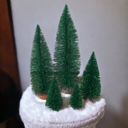 Sparkly Forest Green Mini Christmas Tree Holiday Display - thumbnail 4