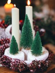 Sparkly Forest Green Mini Christmas Tree Holiday Display - thumbnail 1