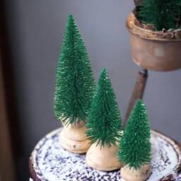 Sparkly Forest Green Mini Christmas Tree Holiday Display - thumbnail 3