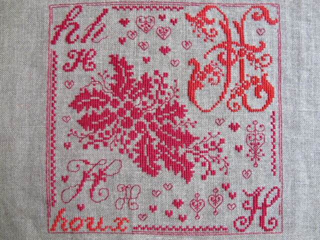 Red Embroidery H As Holly At The Cross Point