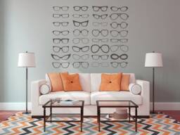 Eyeglasses Wall Decal, Optometry Art, Optometrist Office Decor, Eye Glasses Frames Optician Artwork, Doctor Gifts