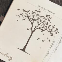 Nursery Tree Wall Decal Large Tree With Birds Wall Mural Sticker Kids Room Art -Am021 - thumbnail 3