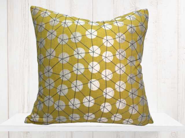 Kravet Goaround Sunshine - Gold & Cream Dot Pillow Cover - image 1