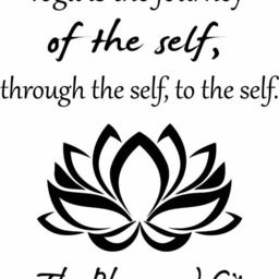 Yoga Is The Journey Wall Quotes Decal Vinyl Sticker Lotus Flower Inspiration Home Art Decor Living Room Interior - 18Qts - thumbnail 2