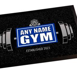 Personalised Gym Door Mat - Barbells Lion For Home Gym, Weights Room, Workout Exercise Studio Accessories - thumbnail 3