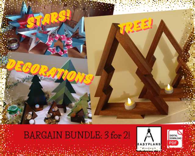Wooden Christmas Tree & Star Decorations Diy Plans - PDF Bundle - image 1