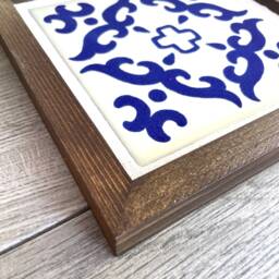 Wood Framed Mexican Tile Wall Art - thumbnail 2