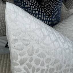 Cobbler Cushion Pillow Cover Ivory Shimmer For Sofa Bed Designer Fabric High Quality Handmade in UK Rectangle Double Sided - thumbnail 4