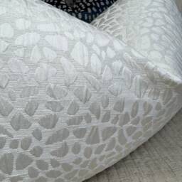 Cobbler Cushion Pillow Cover Ivory Shimmer For Sofa Bed Designer Fabric High Quality Handmade in UK Rectangle Double Sided - thumbnail 3