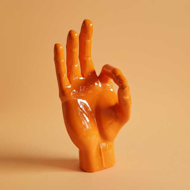 Handmade Ok Hand Sculpture Modern Desk Decor - image 1