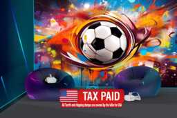 Football Peel & Stick Wallpaper Soccer Illustration, Kids Gaming Room Decor - thumbnail 1