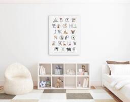 Animal Alphabet Nursery Canvas Print, Educational Kids Wall Art - thumbnail 1