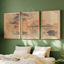 Japanese Set Of 3 Floral Posters, Art Prints, Katsushika Hokusai Wall Art, Ogata Korin Decor, Gift - thumbnail 3