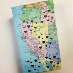 1 Custom Map Luminary, Travel Themed, Maps, Destination Wedding, Travel, Honeymoon Keepsake, Anniversary Gift, Paper Anniversary, Weddings - thumbnail 3