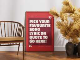 Custom Song Lyric Poster - Choose Your Favourite Quote Artwork Personalised Music Print, Unique Birthday Or Anniversary Gift - thumbnail 1