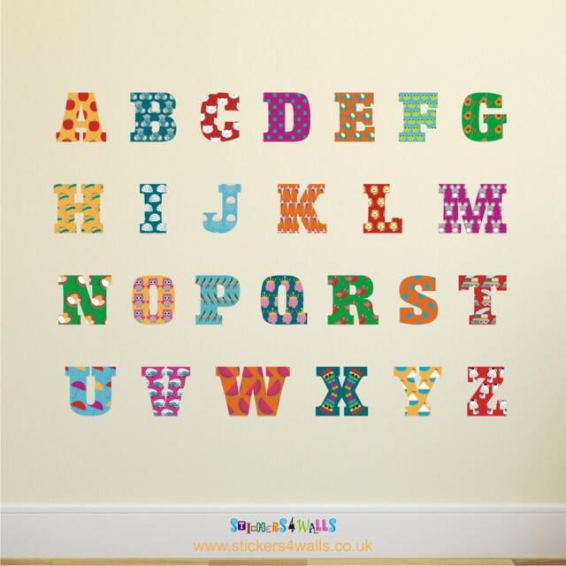 Fabric Alphabet Wall Stickers Kids Room Decor, Reusable Decals - image 1