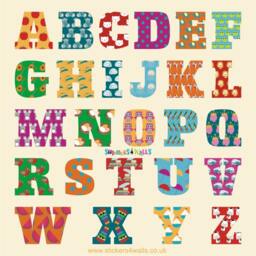 Fabric Alphabet Wall Stickers Kids Room Decor, Reusable Decals - thumbnail 3