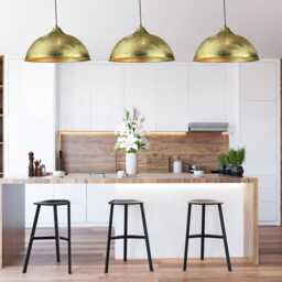 Handmade Moroccan Brass Pendant Light Perforated Dome Ceiling Lamp - thumbnail 4